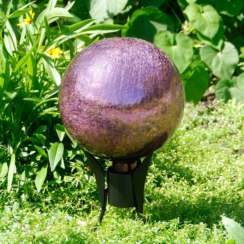 Achla Garden Gazing Globe Plum Crackle